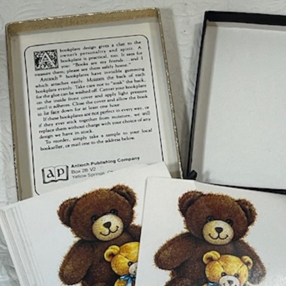 VTG 80's Teddy Bear Decorative Book Labels Bookplates Gummed Box of 23 - Picture 5 of 8